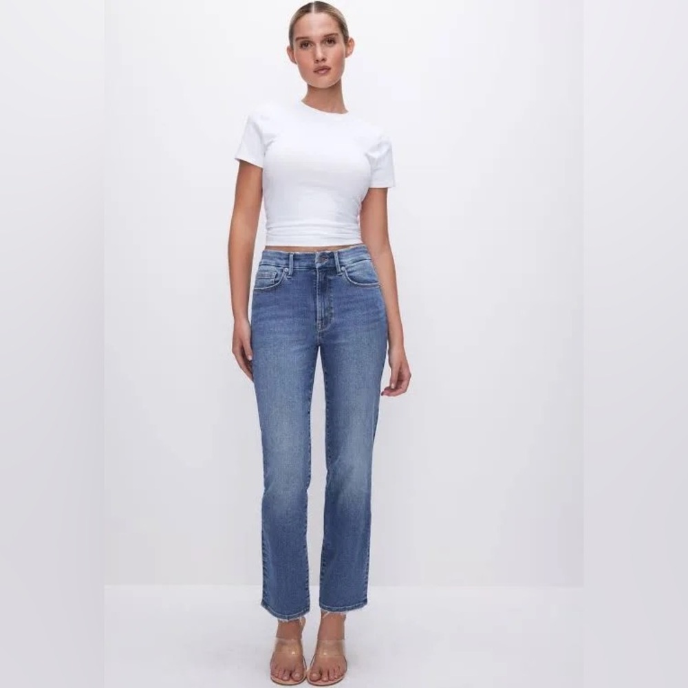 Good American Always Fits Good Legs Straight Jeans | Size 6-12 | EUC